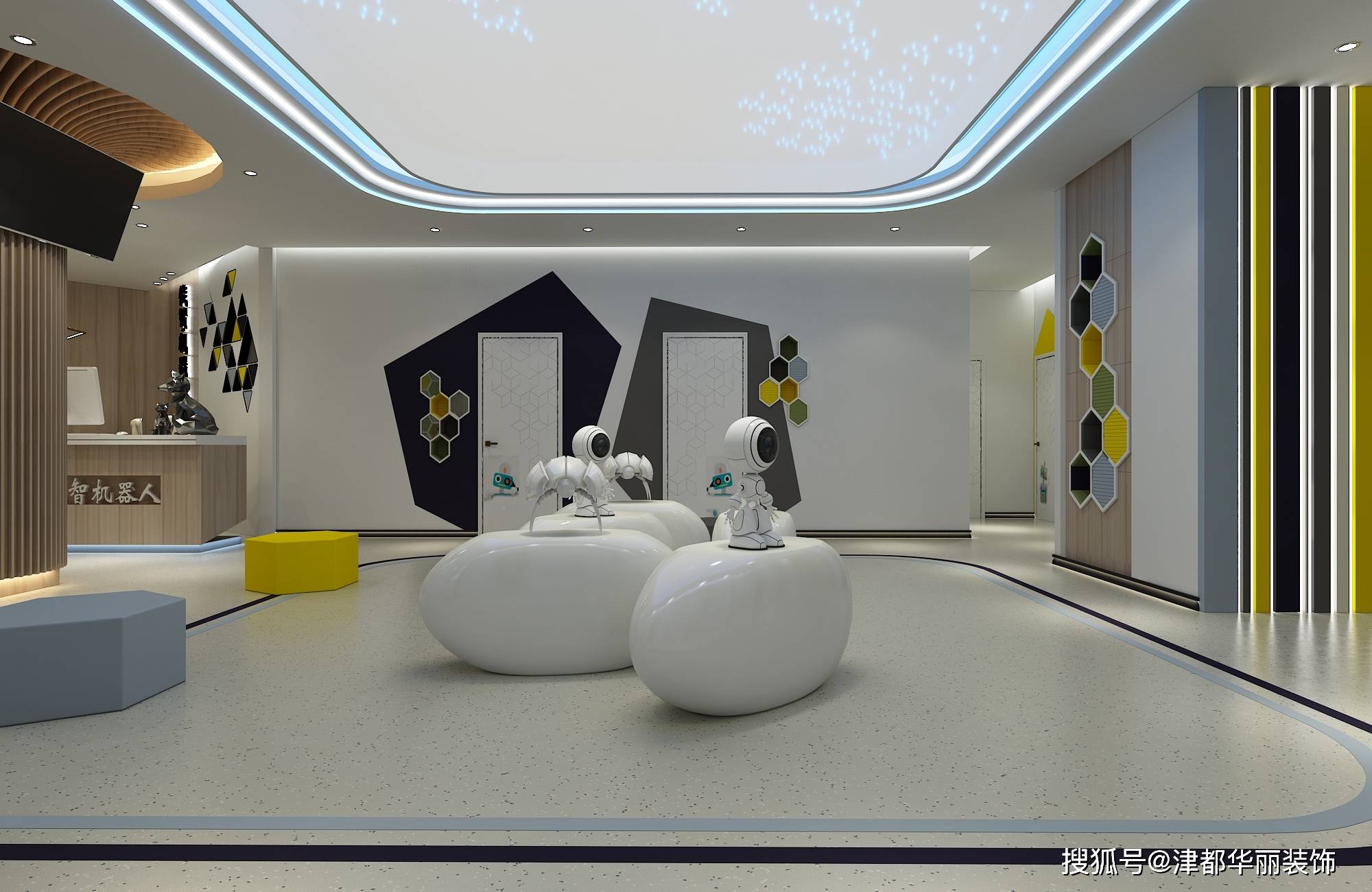 银川装修公司津都华丽银川乐智机器人编程培训中心设计