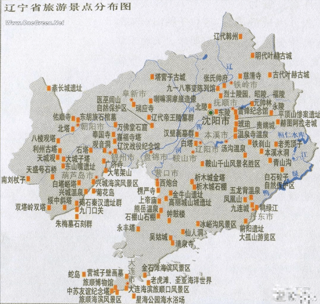 辽宁景点分布图图片