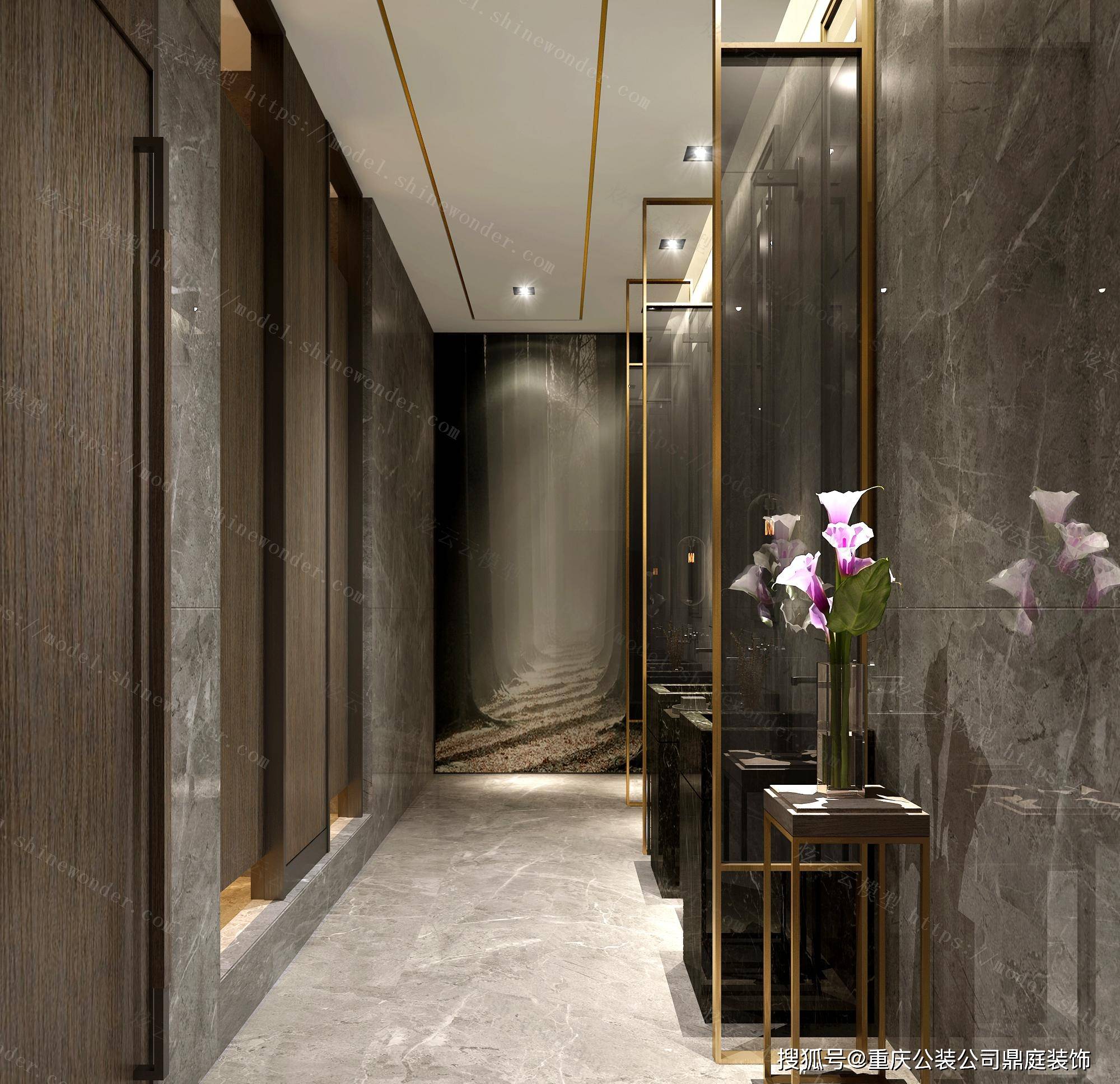 重庆万盛区酒店装修公司_酒店设计公司鼎庭装饰—大堂公共卫生间体现