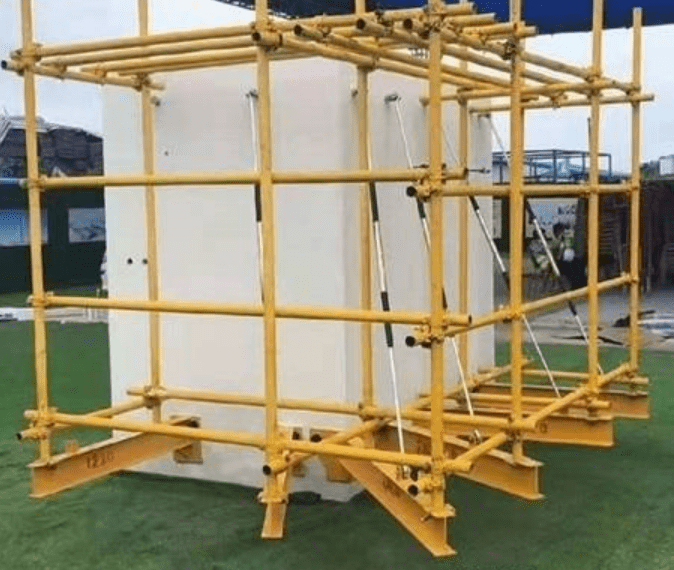 新型悬挑花篮拉杆式脚手架有哪些优点?一文带你了解!_型钢_螺栓_支座