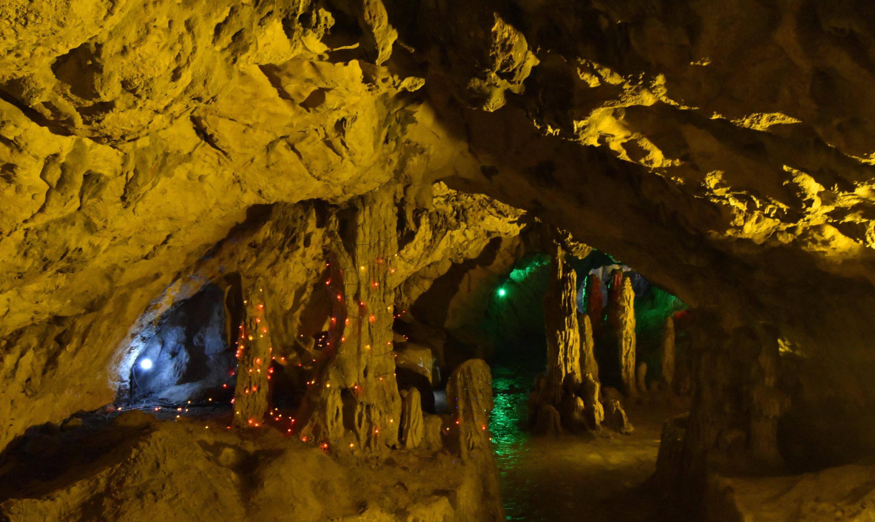 巢湖市银屏山仙人洞,千年牡丹生长于洞口岩石峭壁上