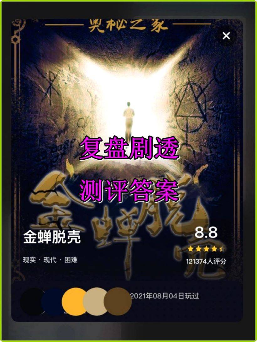 剧本杀《金蝉脱壳》结局复盘 电子版剧本 真相答案剧透结局_图形_线索