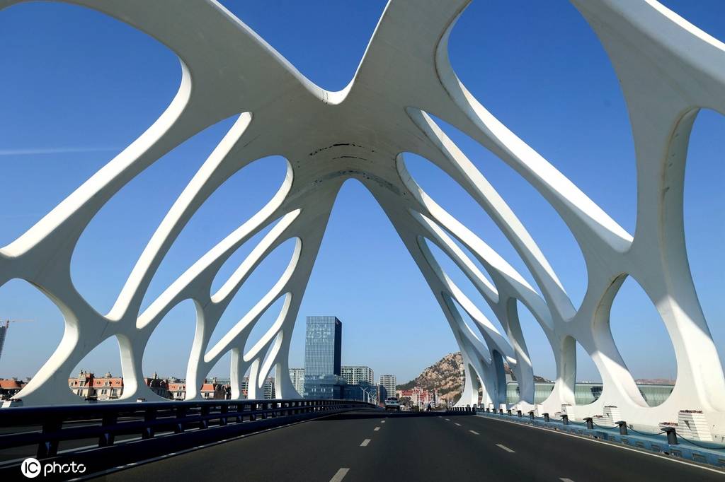 山东青岛珊瑚贝桥扮靓春日海滨 壮美如画-搜狐大视野-搜狐新闻