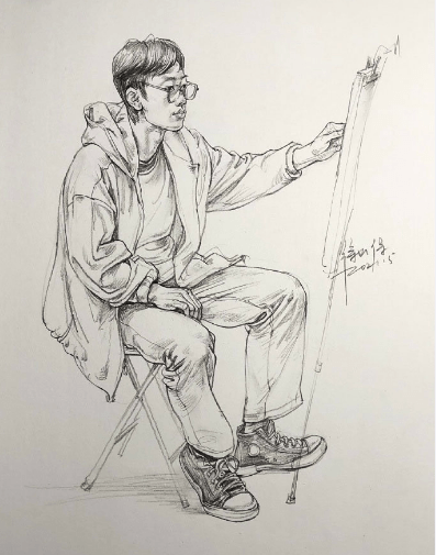 速写动态中衣褶的画法_地方_衣纹_手臂