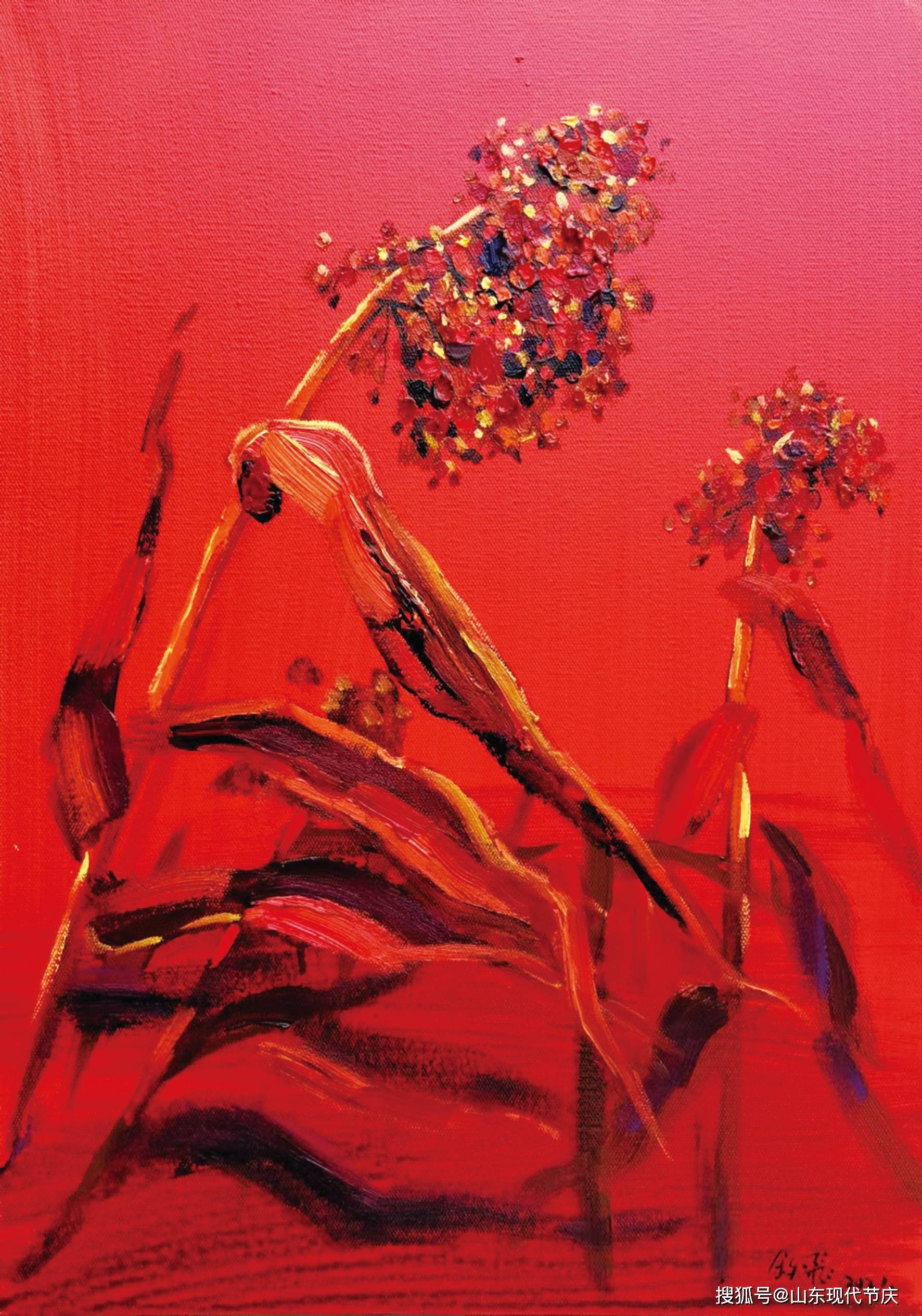 【丰富人民精神世界的创作理念】刘铁飞《红高粱》系列油画欣赏