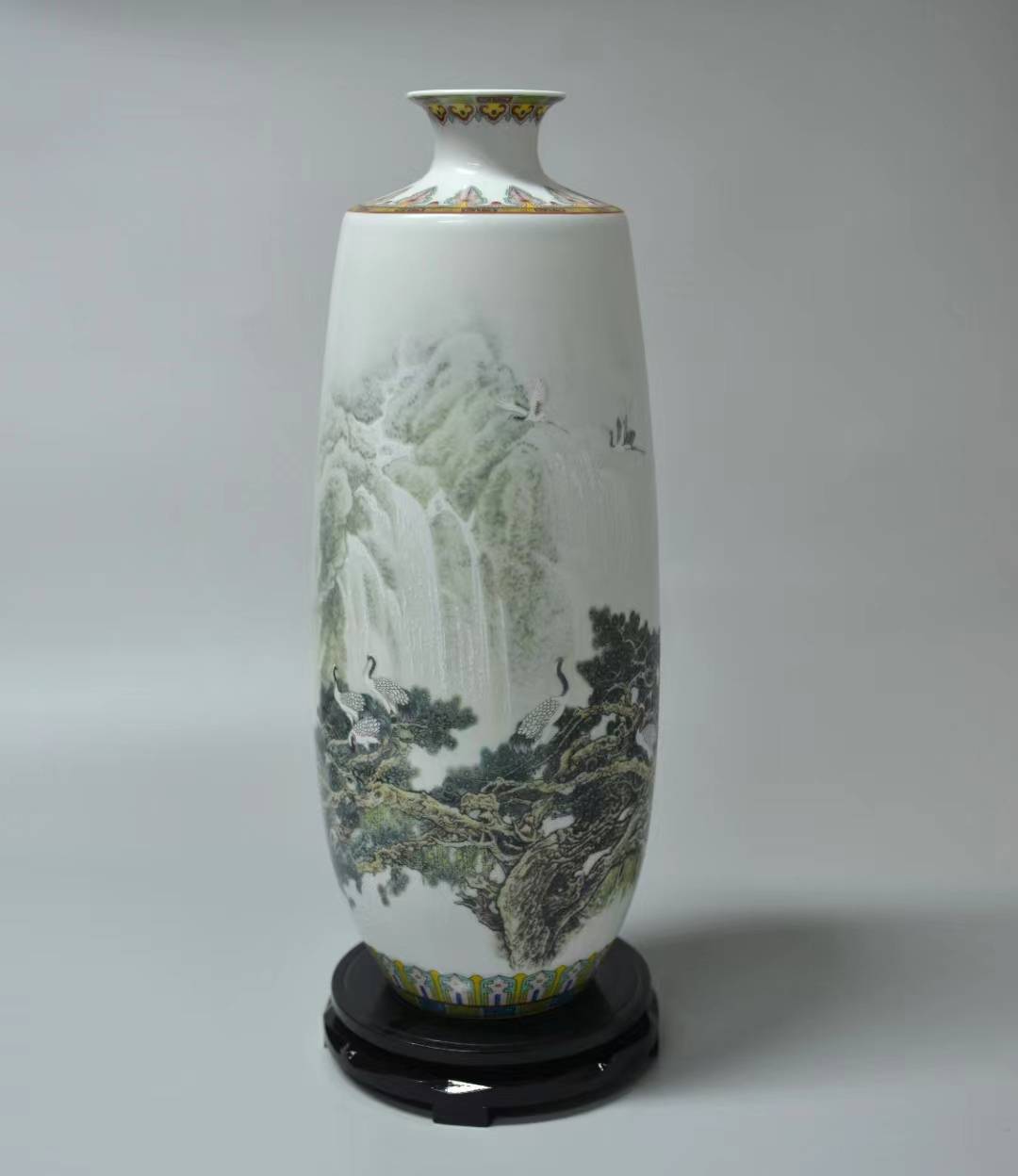 张松茂大师松鹤延年赏瓶_陶瓷_政府_中国