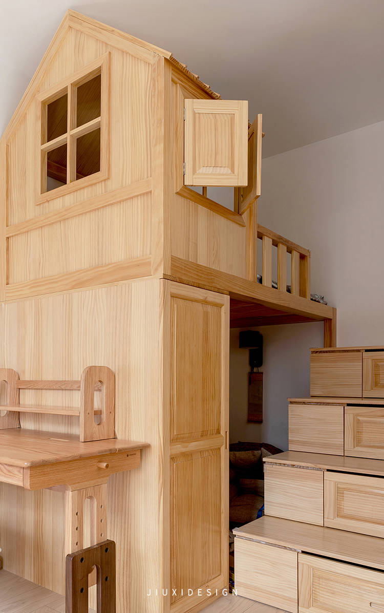 4口之家爆改36㎡老破小,还能多出个"观影台 秘密基地"_空间_睡眠_设计