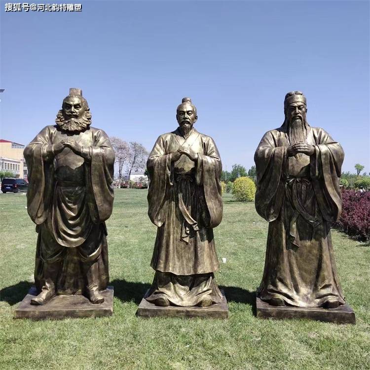 桃园三结义雕塑 玻璃钢刘关张人物雕像_关羽_刘备_文化