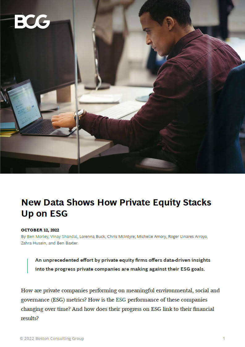 2022新数据显示私募股权如何与ESG叠加(英文版)-波士顿咨询(附下载)_搜狐网