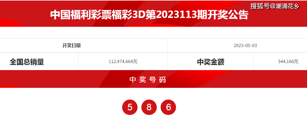 福彩3d第2023114期推荐号码_奖金_走势_态势