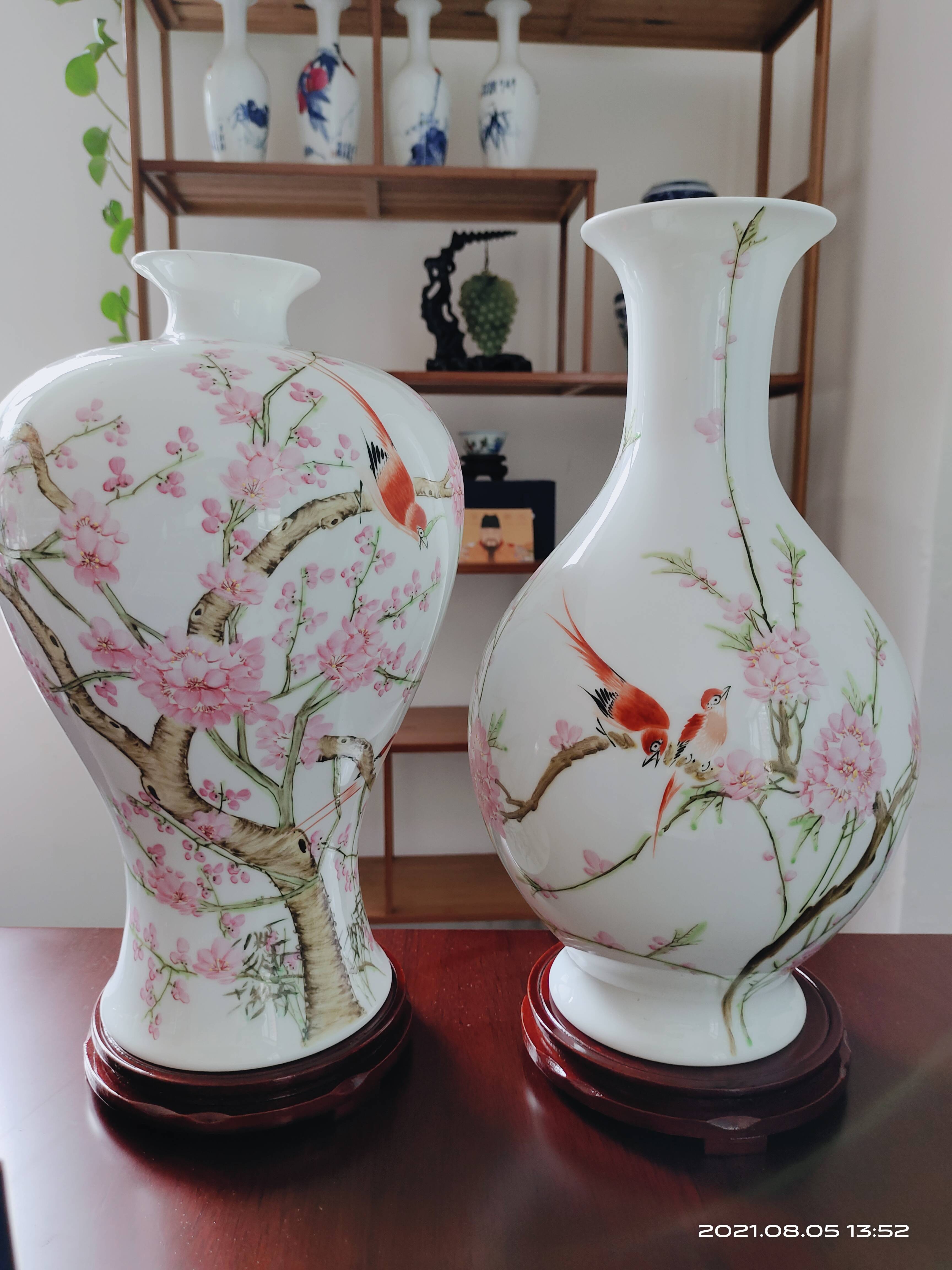 真品7501底款 水点桃花图片