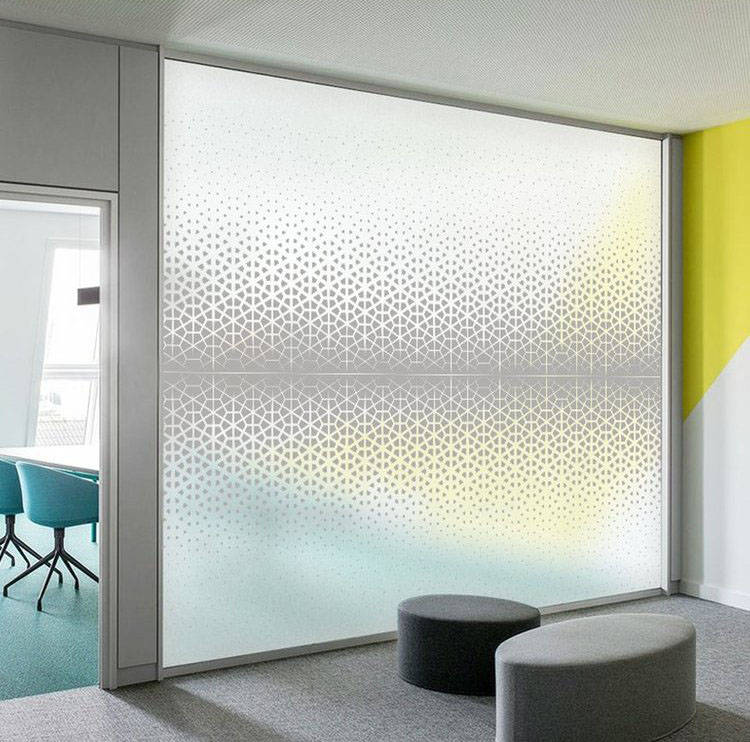 贴办公室门静电磨砂贴玻璃门贴膜遮挡防窥艺术圆点_效果_的材料_彩印