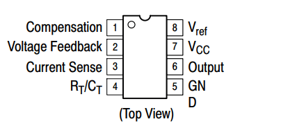 uc3845bd1r2g开关控制器原装规格参数及引脚配置