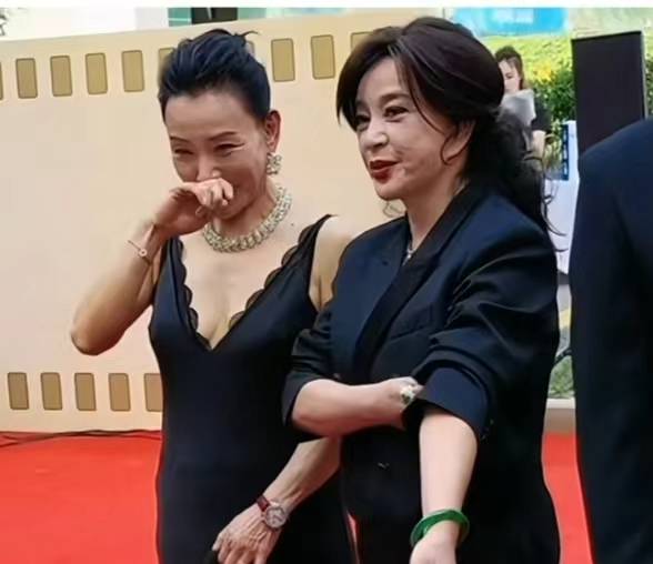 6770岁刘晓庆和62岁陈冲合照生图,无美颜无滤镜,70岁的刘晓庆终于服