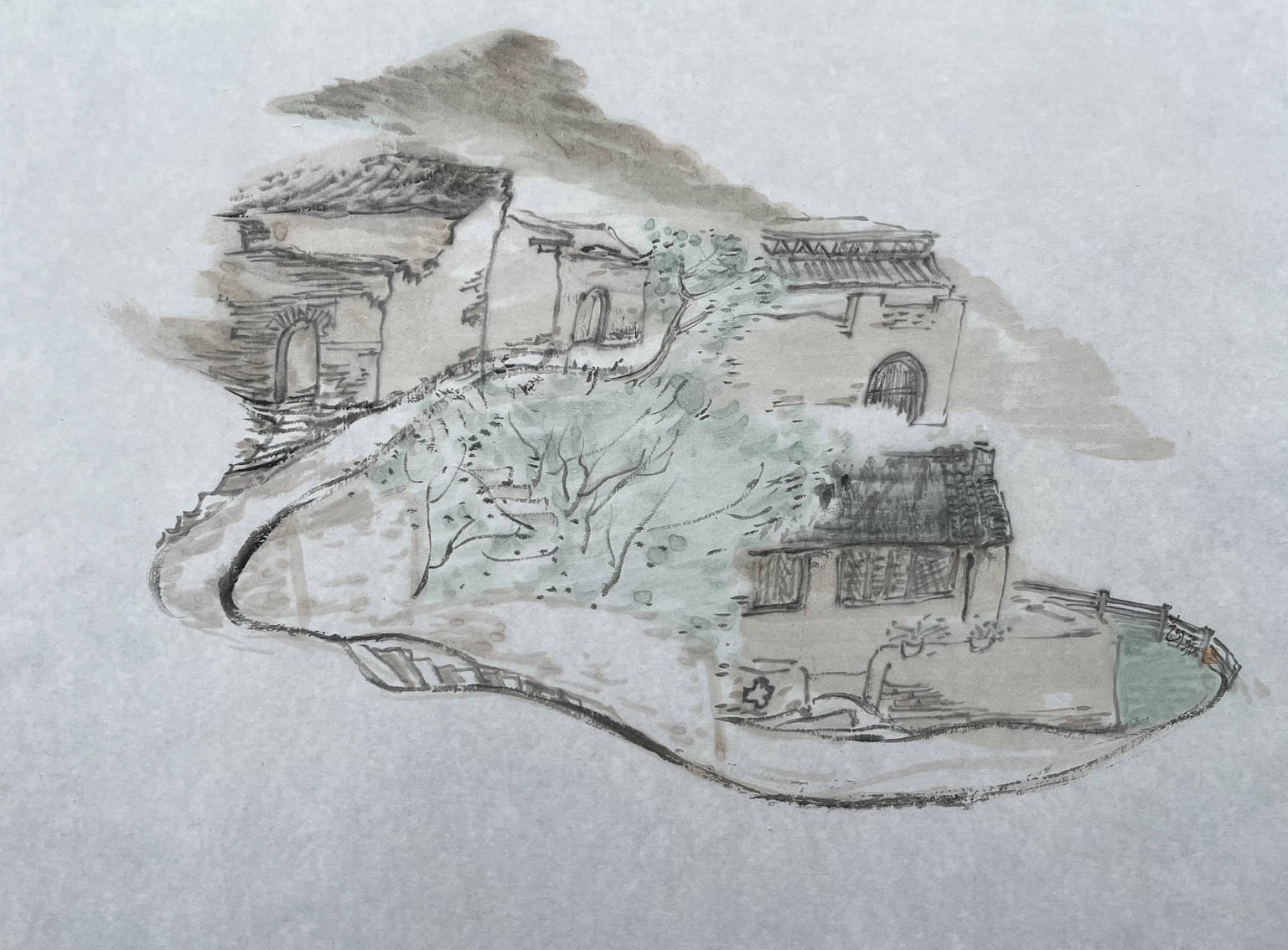 【王学辉名家工作室】平遥写生系列作品赏析——张宏_晋城_九三学社