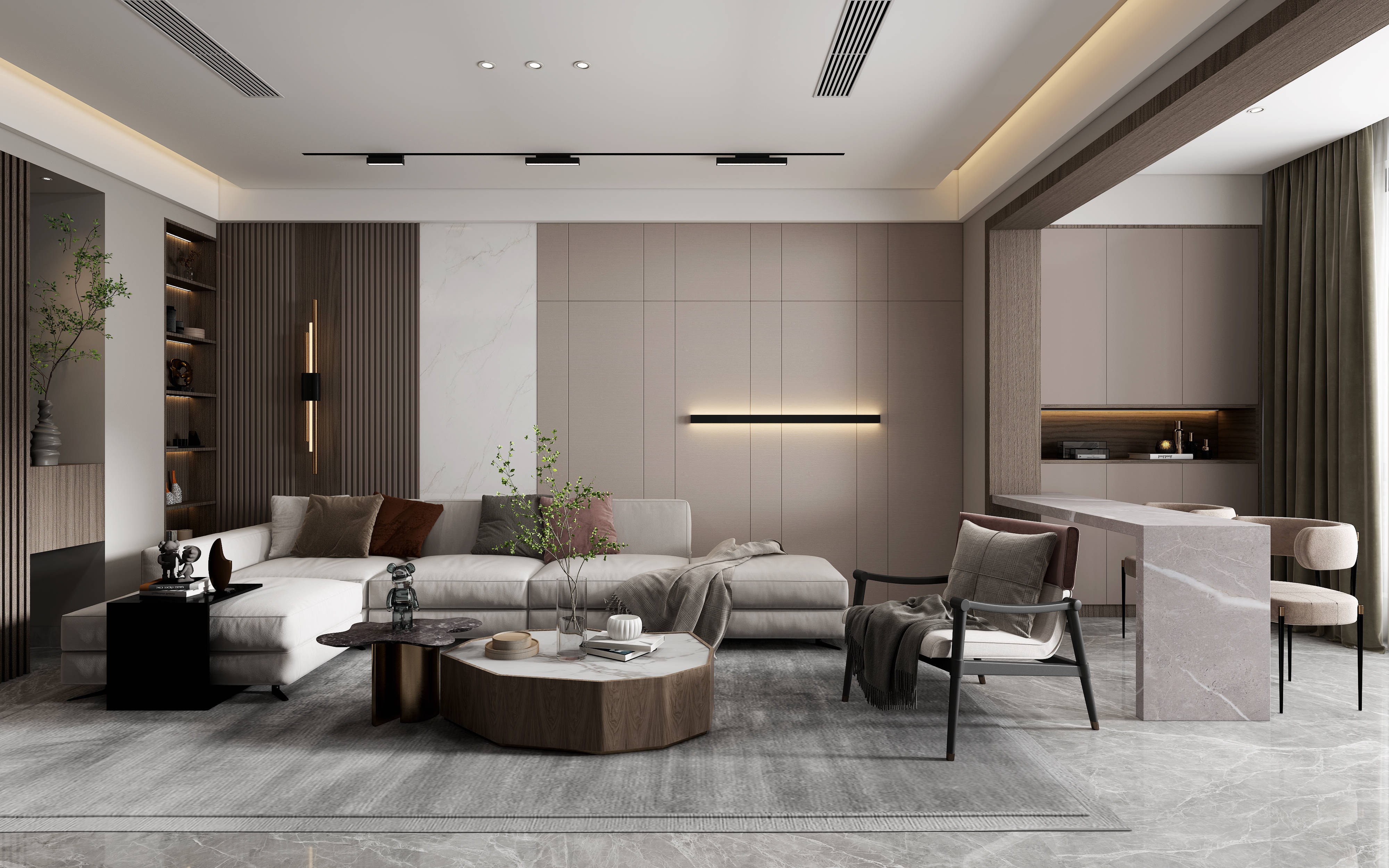 装配式背景墙清新之感 防潮精装板优雅气质 舒抗板