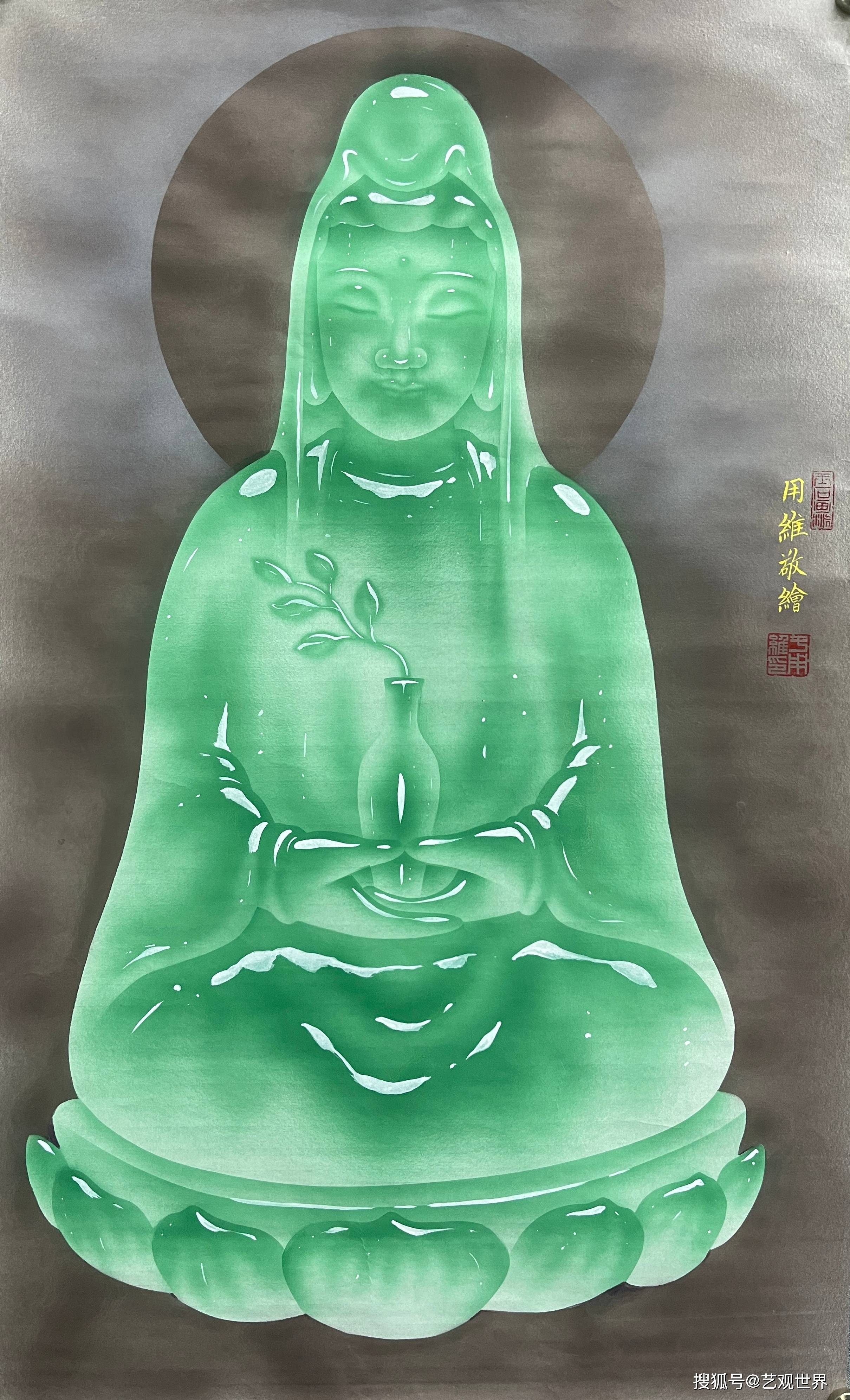 禅意画家于用维,被称为"玉石佛像巨匠"_作品_艺术_工笔