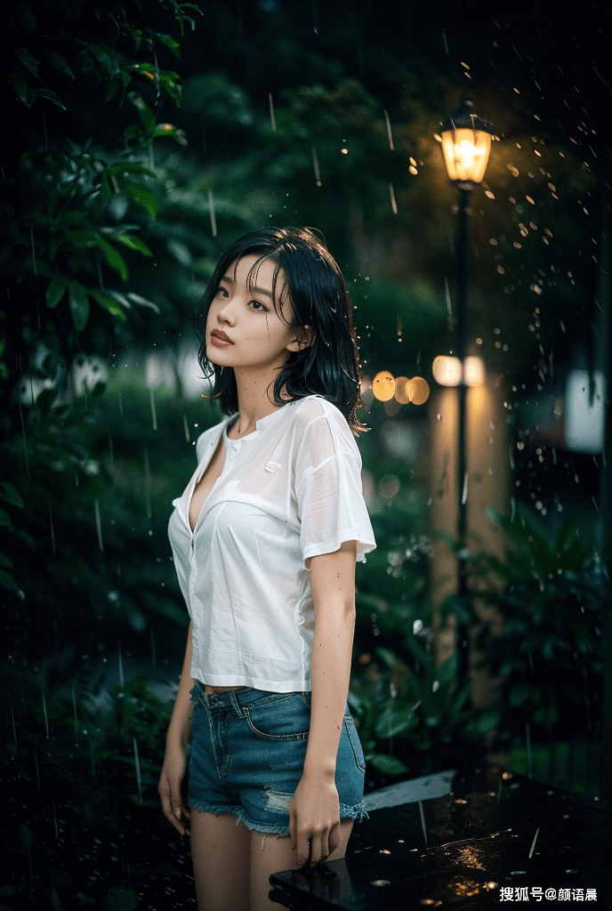 高清美女壁纸,夜拍雨中的美丽小姐姐,秀出别样美感_城市_魅力_发丝