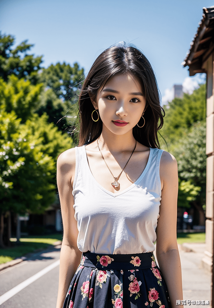 碎花短裙的各种超美搭配穿在甜美女生身上,美极了_照片_选择了_造型