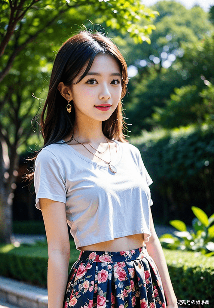 碎花短裙的各种超美搭配穿在甜美女生身上,美极了_照片_选择了_造型