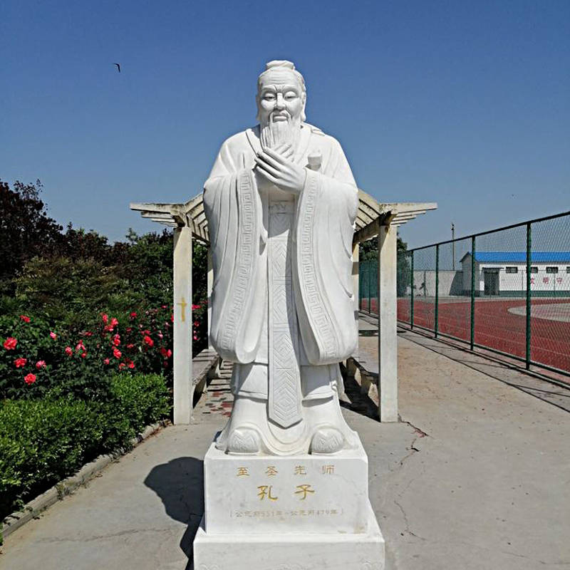 校园石雕孔子雕像的标准手势,你知道多少?_交叉_石像_双手