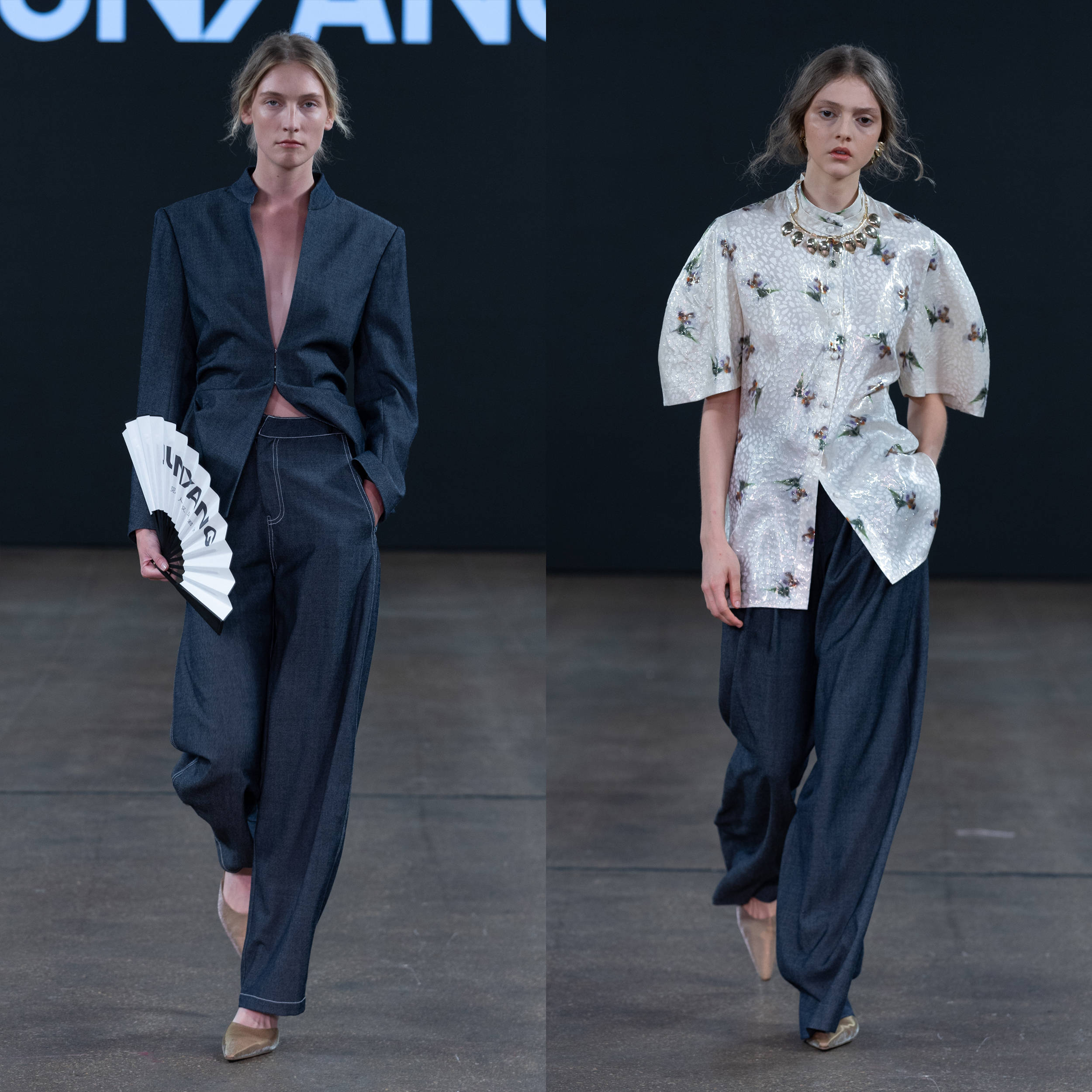 「游园一梦」,设计师品牌junyang伦敦时装周发布2024春夏系列_羽毛