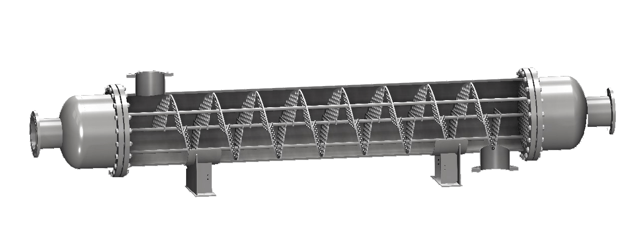 不同螺旋折流板换热器的结构及特征_流动_中心_流体