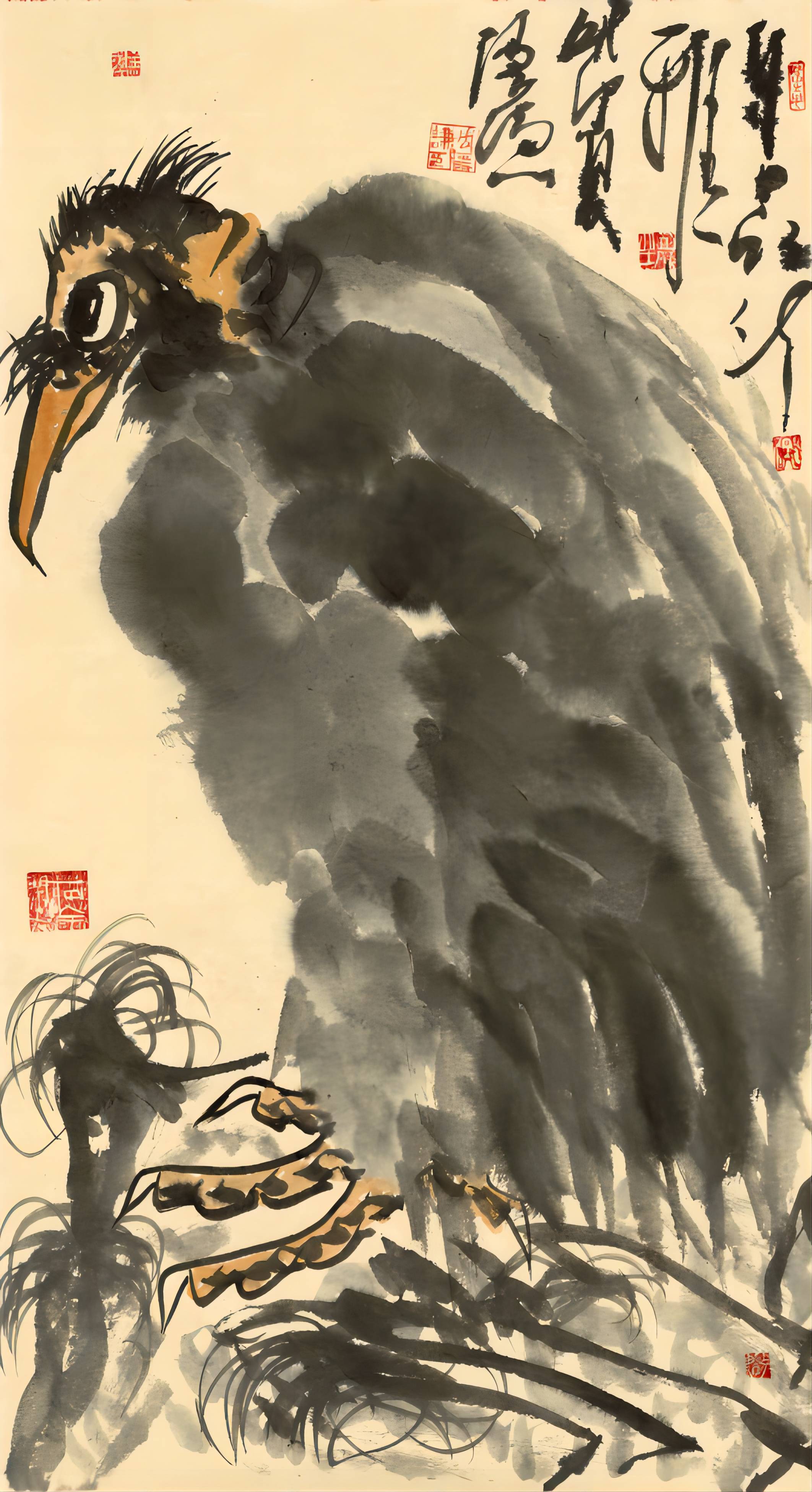 大写意花鸟画家周隐谦笔下的鹰"雄浑大气,气魄纵横"_cm_作品_先生