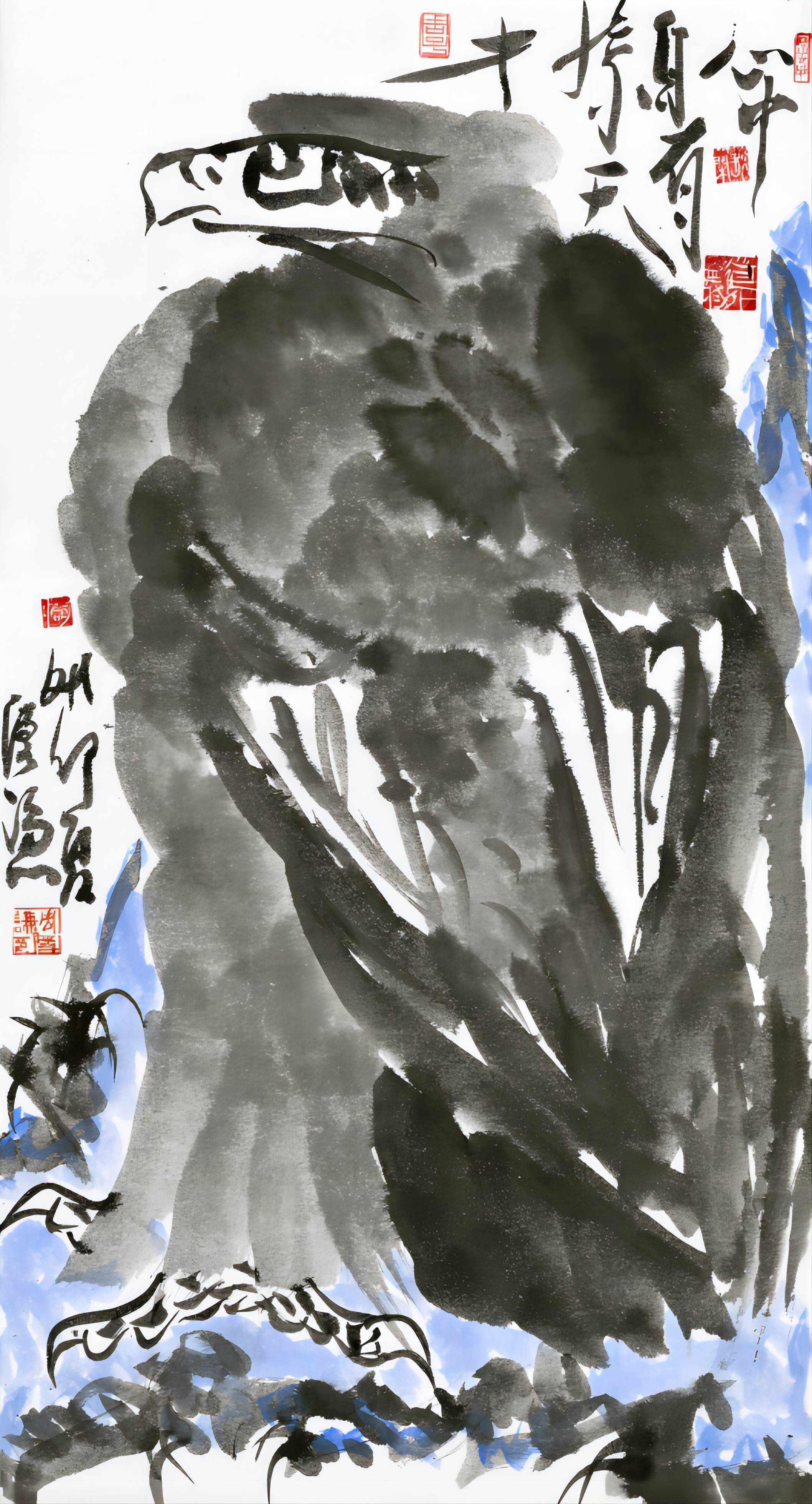 大写意花鸟画家周隐谦笔下的鹰"雄浑大气,气魄纵横"_cm_作品_先生