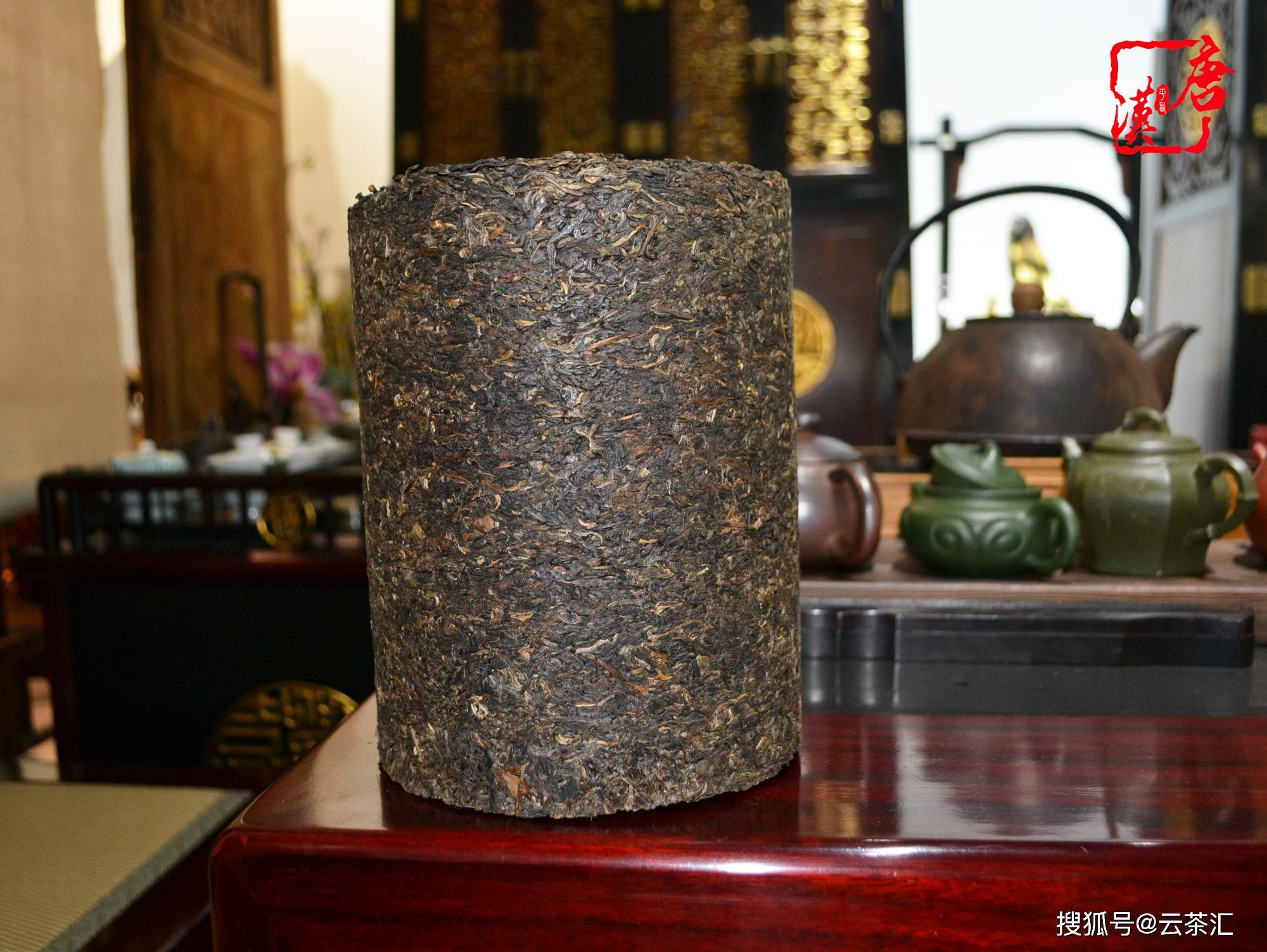 唐汉普洱千年古树茶柱2009年六六大顺普洱生茶