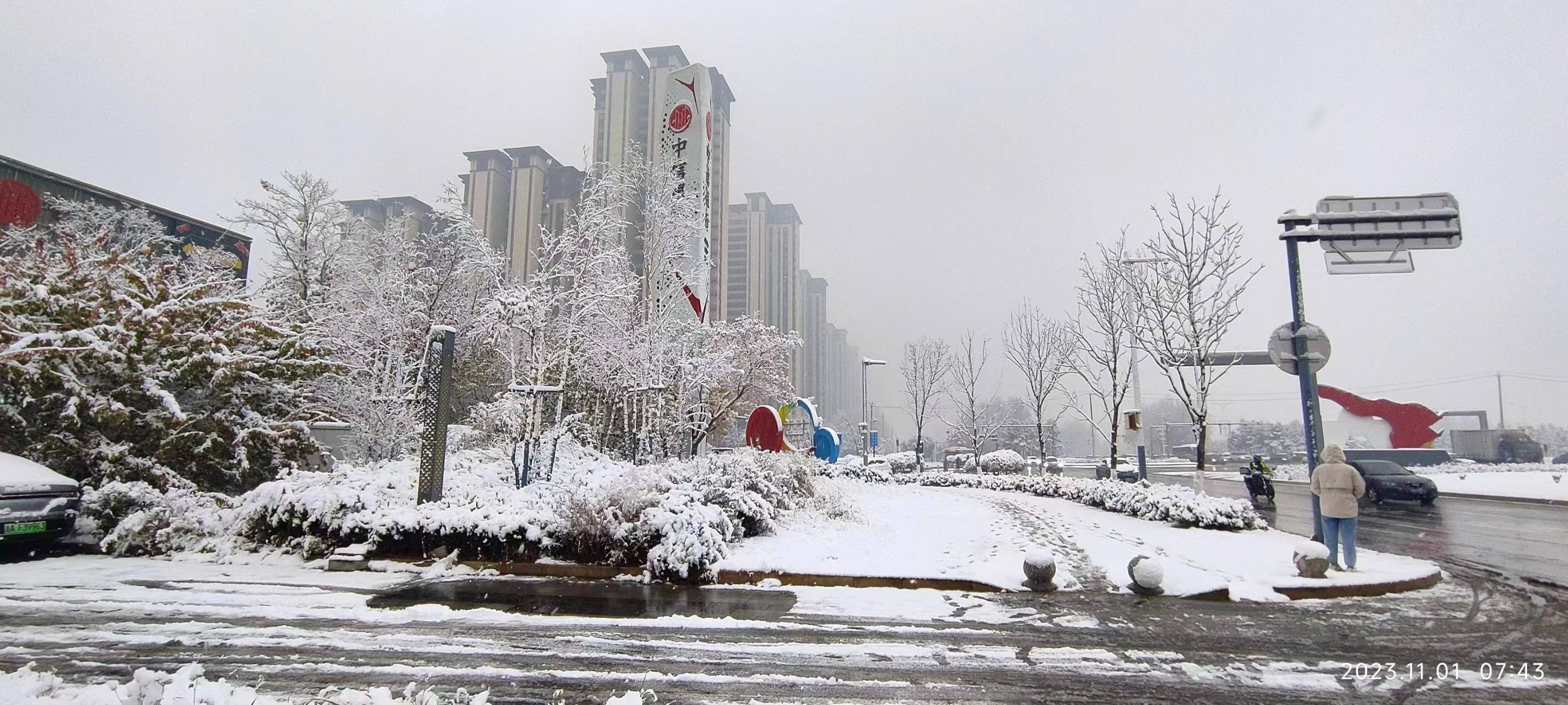 长春新区的雪景_人们_阳光_雪地