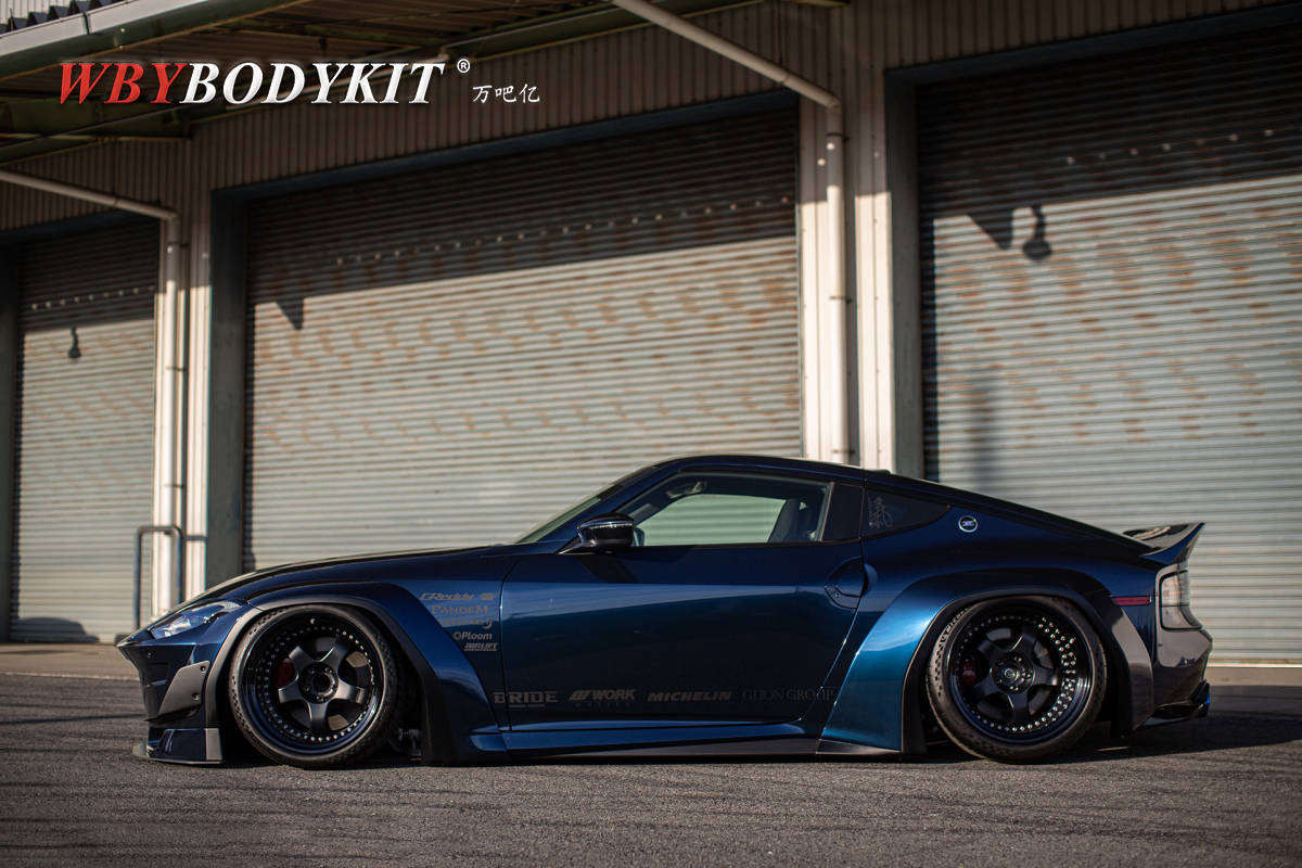 日产rz34 400z改装rocket bunny火箭兔宽体大包围前唇轮眉尾翼前杠