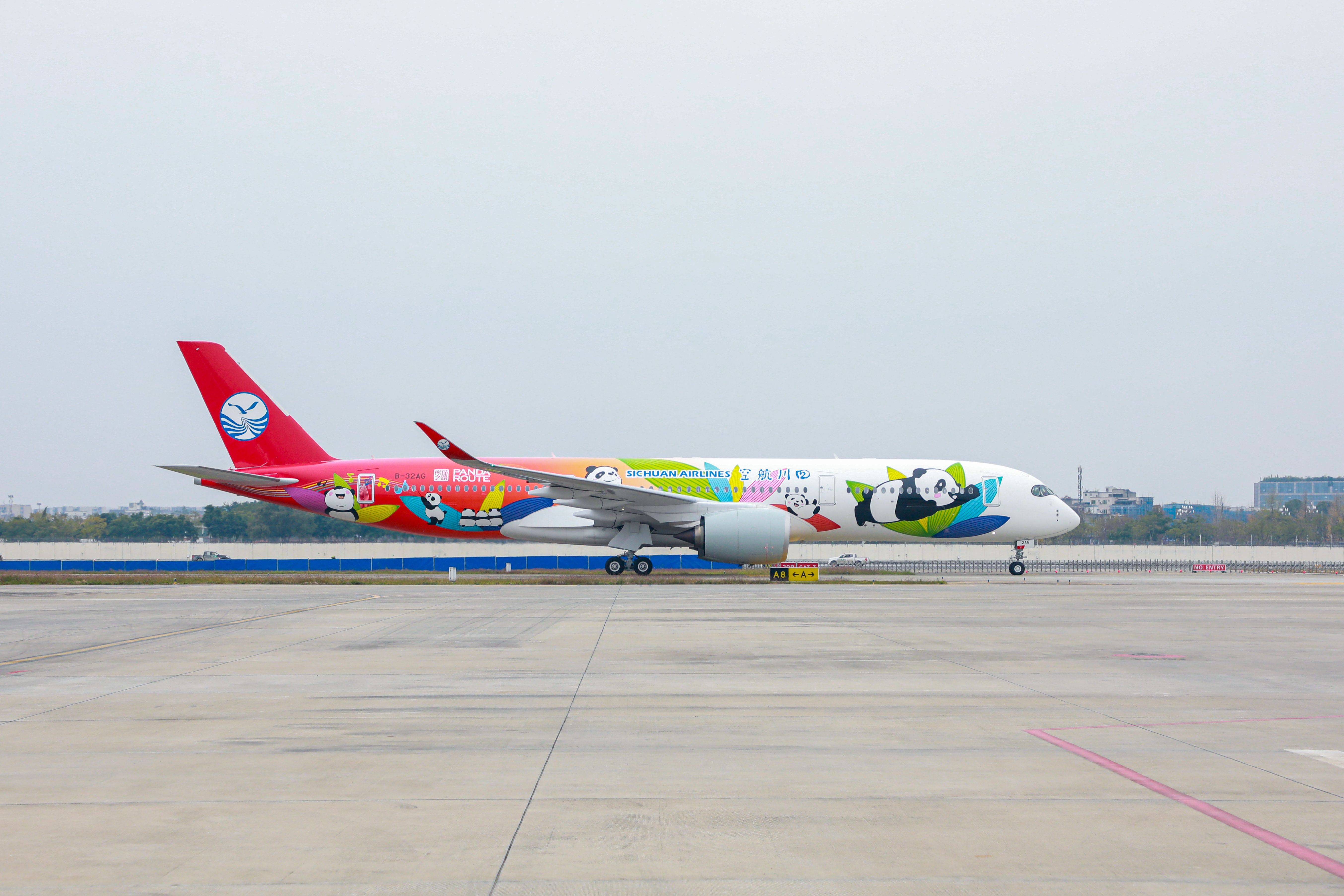 川航第六架A350熊猫主题涂装飞机今日首航_手机搜狐网
