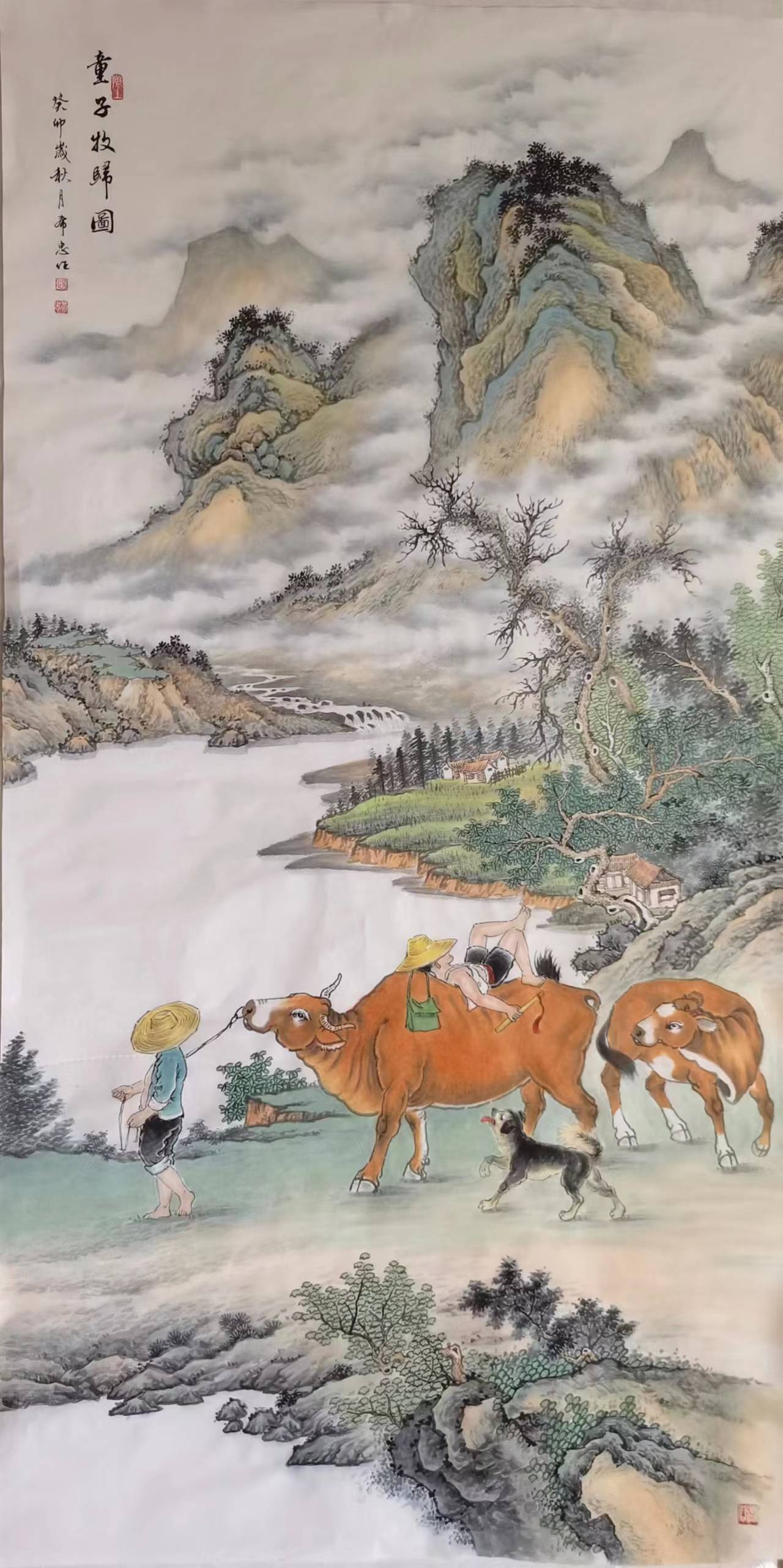 画家汤希忠田园山水画作品欣赏 清新自然,笔墨从容,妙趣横生