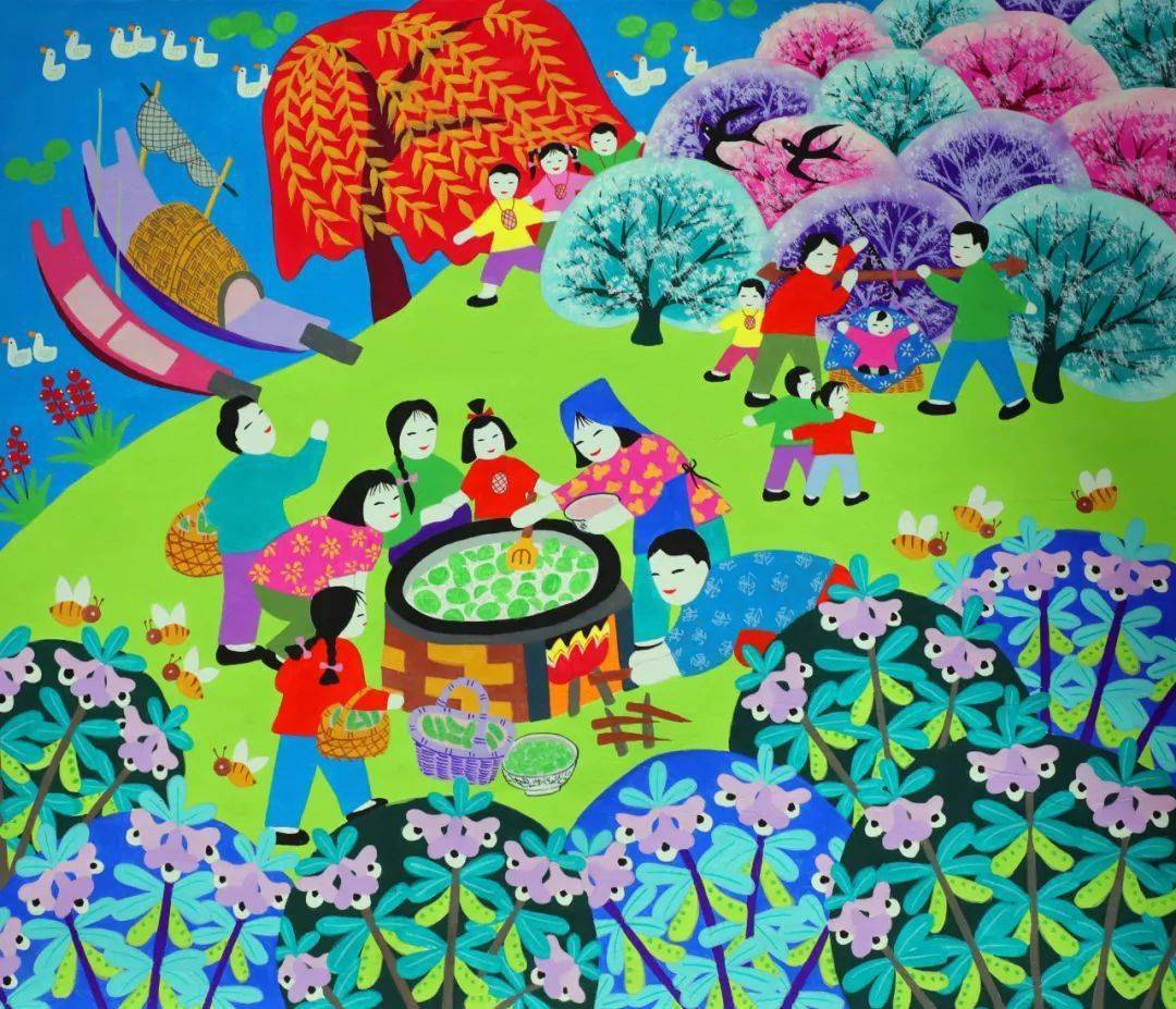 美呆了金山农民画家创作二十四节气图