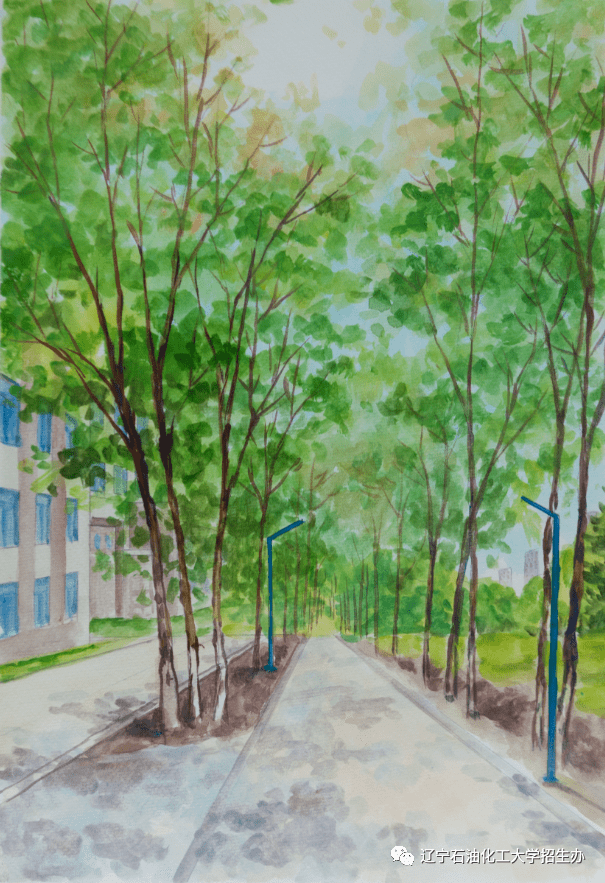 手绘石化大邀您共赏辽宁石油化工大学校园美景
