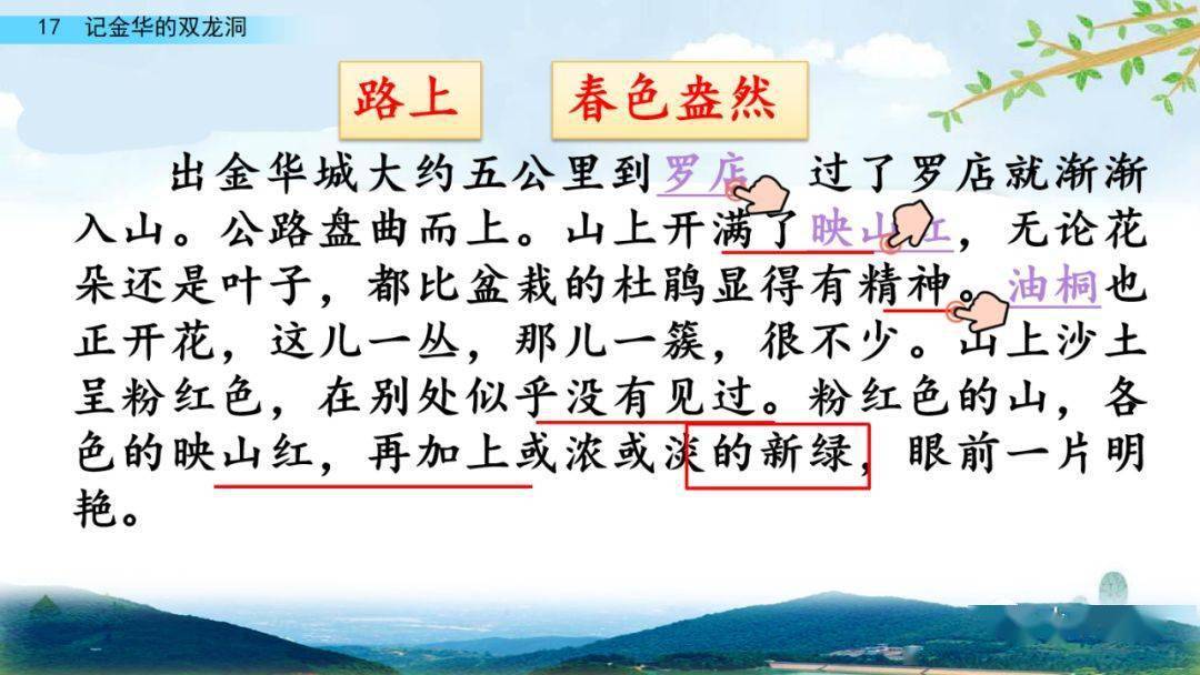 部编版四年级语文下册第17课《记金华的双龙洞》知识点+图文详解