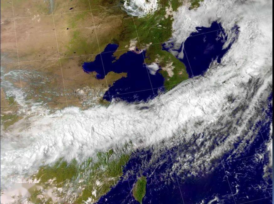 卫星云图上的梅雨锋云系