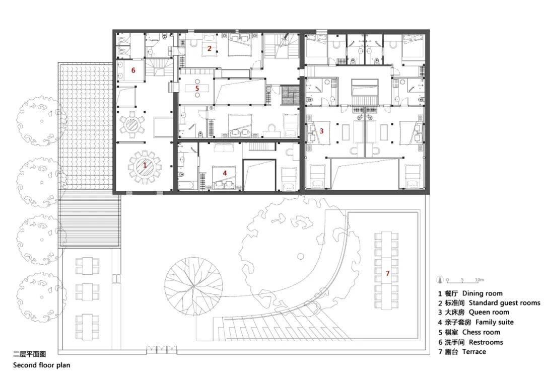 首层平面图08 三文建筑剖面透视图 08 三文建筑民宿的空间功能