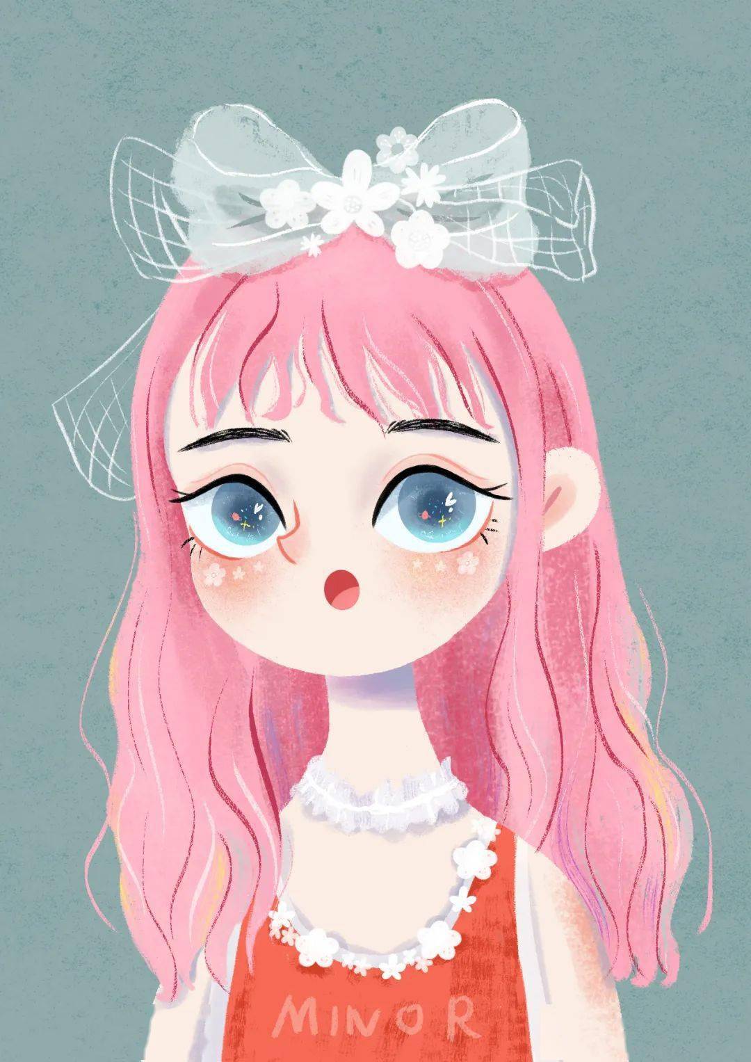 美萌插画闺蜜头像minor老师作品赏析