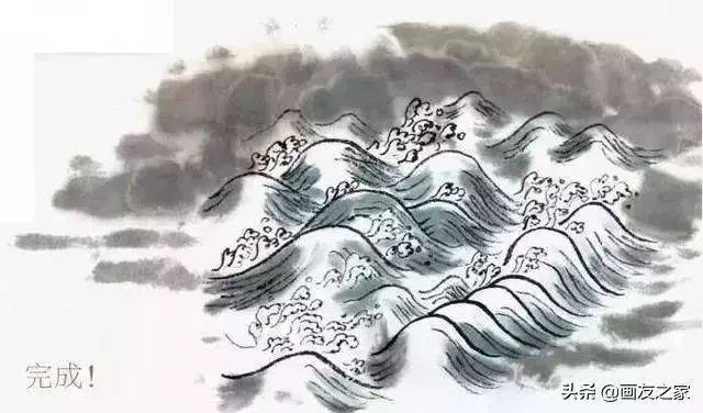 雲與水畫法怎麼樣用雙勾法畫雲水學會這些畫法畫雲水很簡單