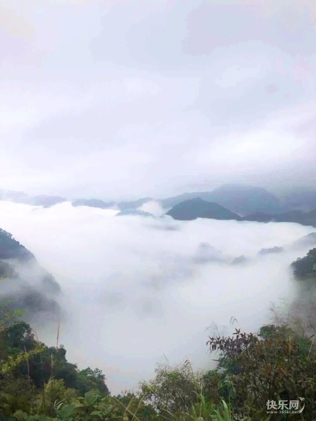 美极了贵港平天山顶惊现云海奇观