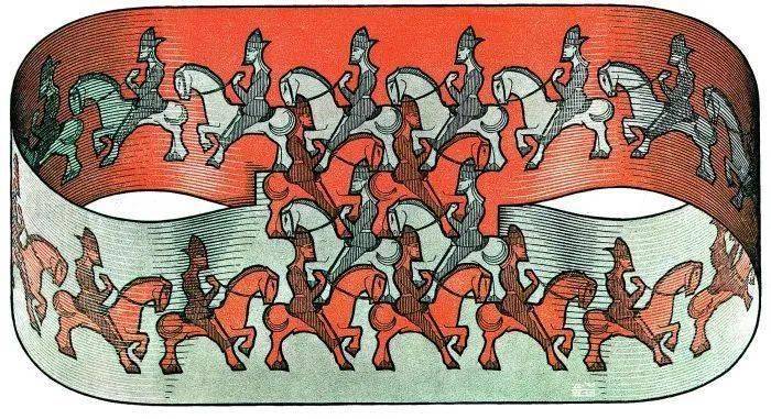 杨振宁的名著《基本粒子发现简史》也以埃舍尔的《骑士》作为封面图