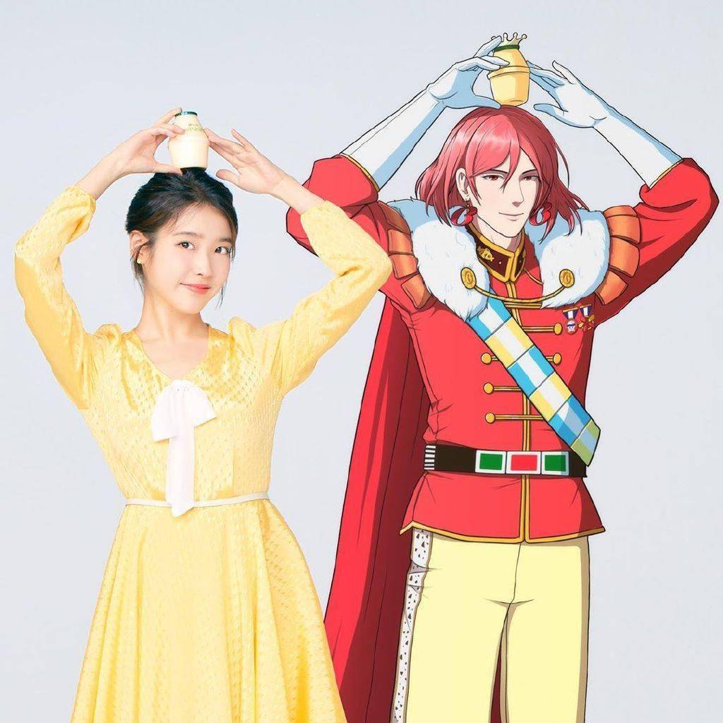 代言人iu和香蕉牛奶王子温馨的视觉效果,可爱气满满