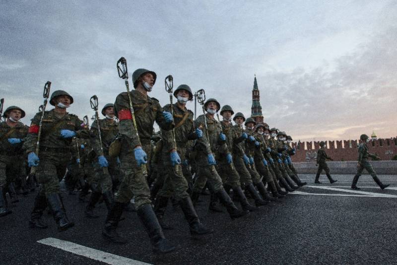 莫斯科红场,中国三军仪仗队参加俄胜利日阅兵式彩排