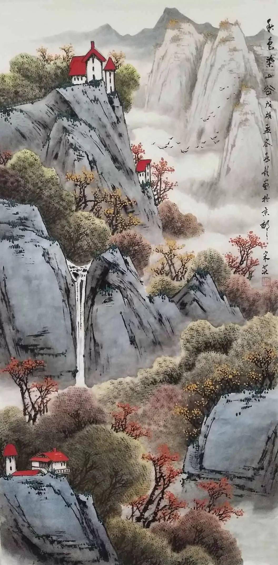 他的山水之作明丽静雅,简练雄浑_宋兆钦
