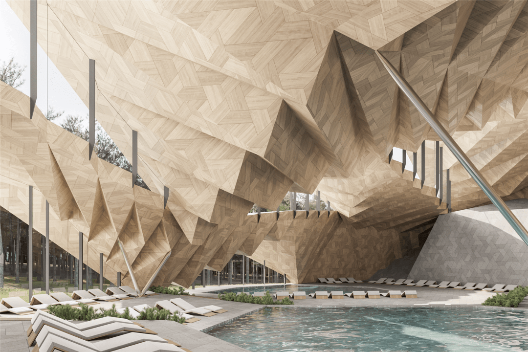 美哭水疗中心用天然肌理诠释空间尺度网友太惊艳了