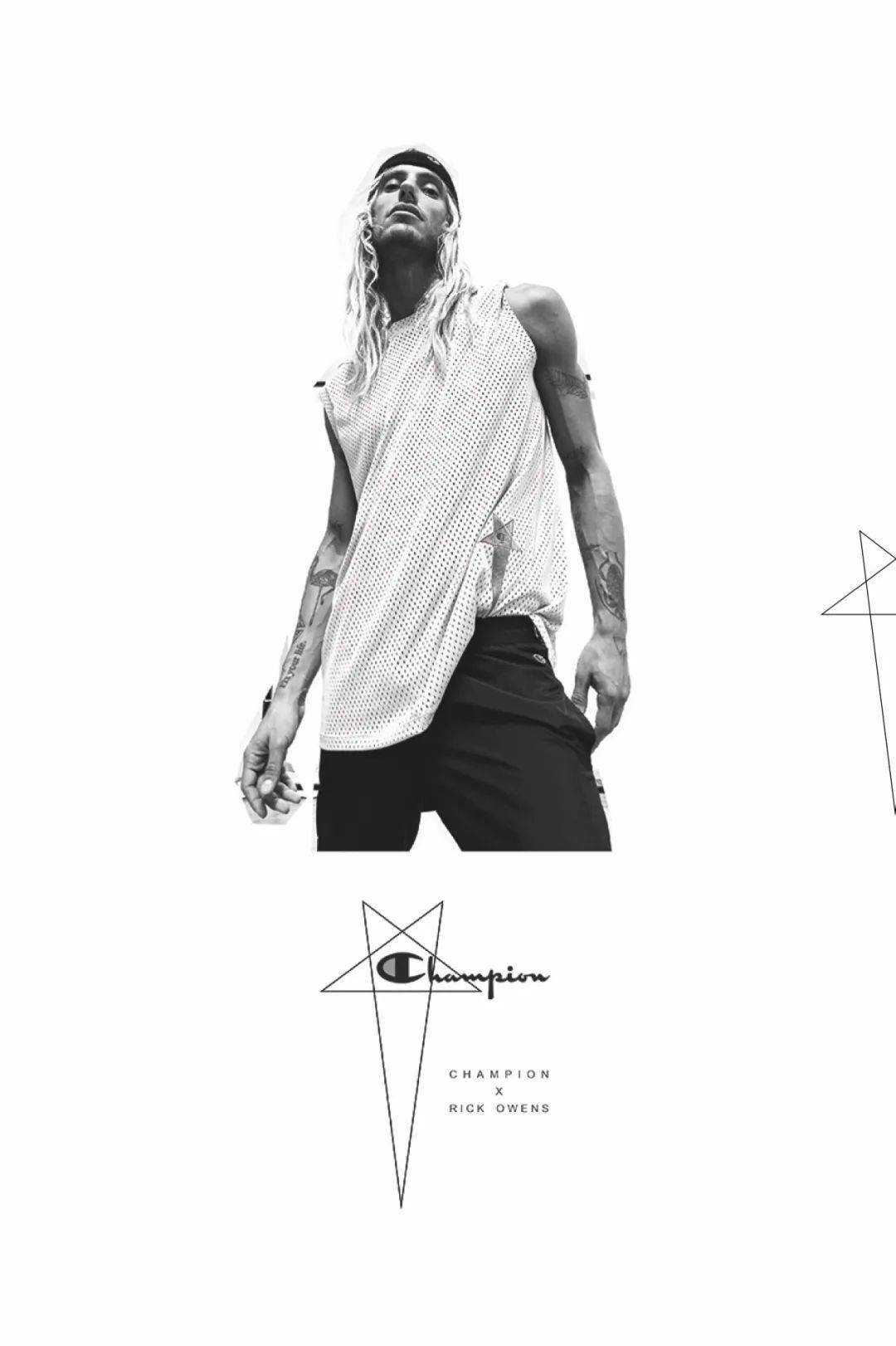 专属logo将champion品牌著名的美式运动服设计注入rick owens元素rick