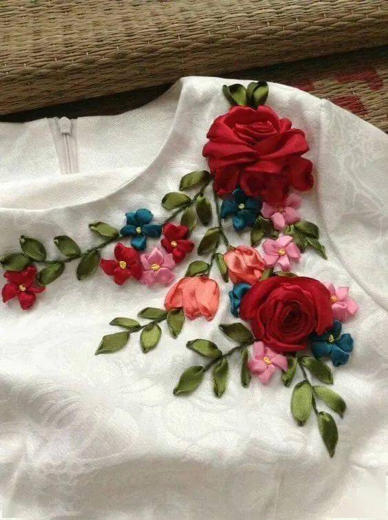 衣服不好看丝带绣一绣瞬间变得华华丽丽