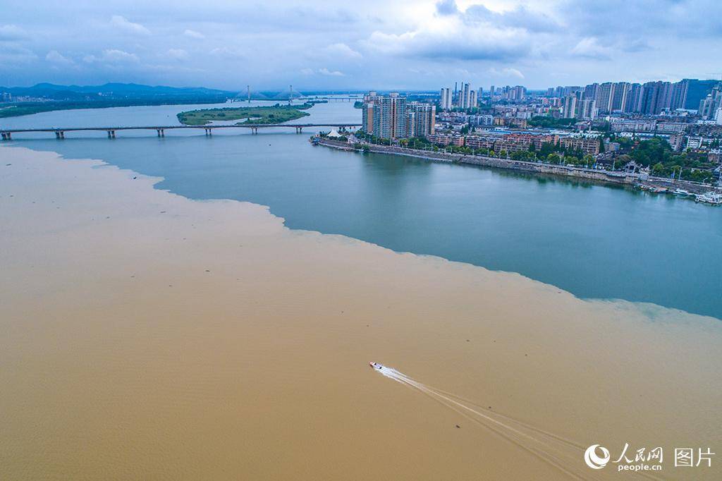 湖北襄陽:航拍漢江景觀 雨後涇渭分明